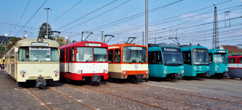 Verschiedene Wagentypen der Frankfurter U-Bahn