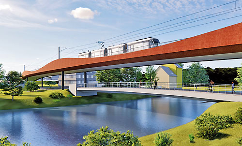 Münchner Tram am Schwabinger Tor